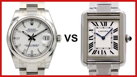 rolex datejust or cartier tank francaise vs|louis cartier vs rolex.